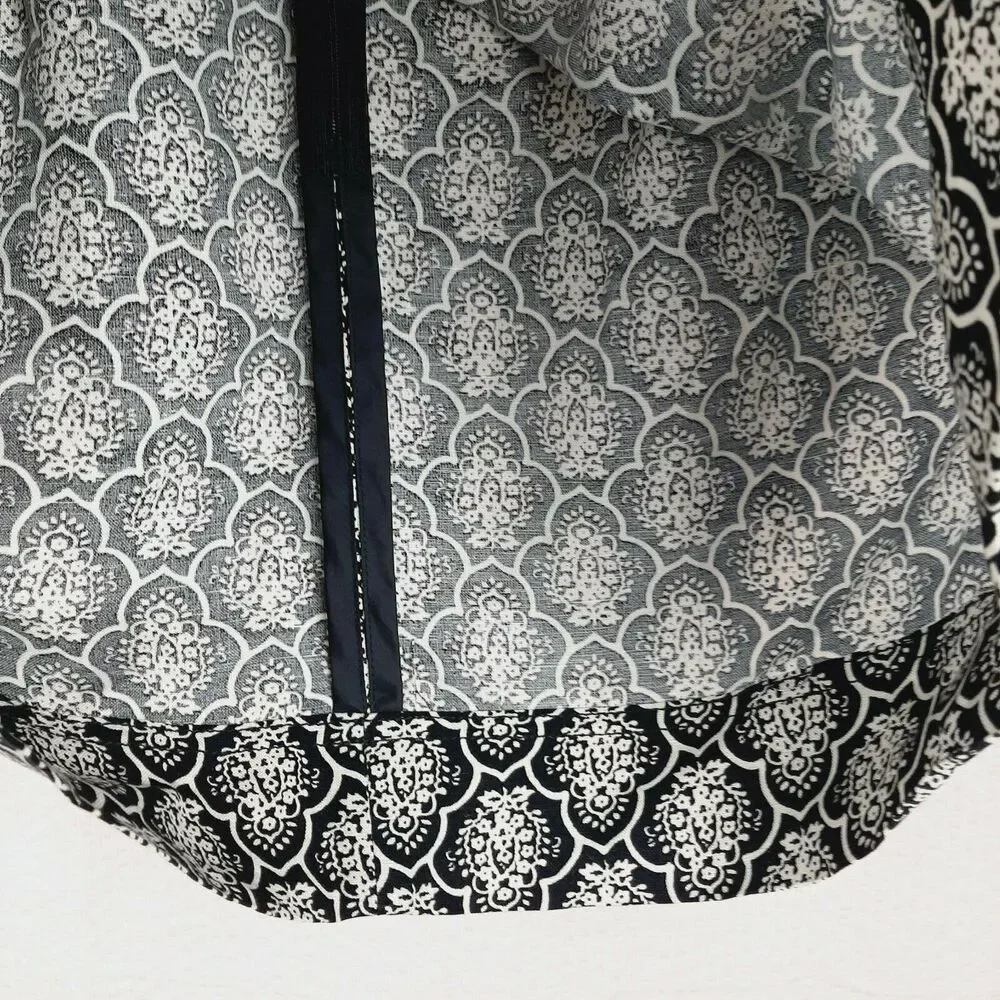 NEW Loft Ann Taylor Petites Linen Blend Skirt Zip Unlined Black and Ivory Sz 0P
